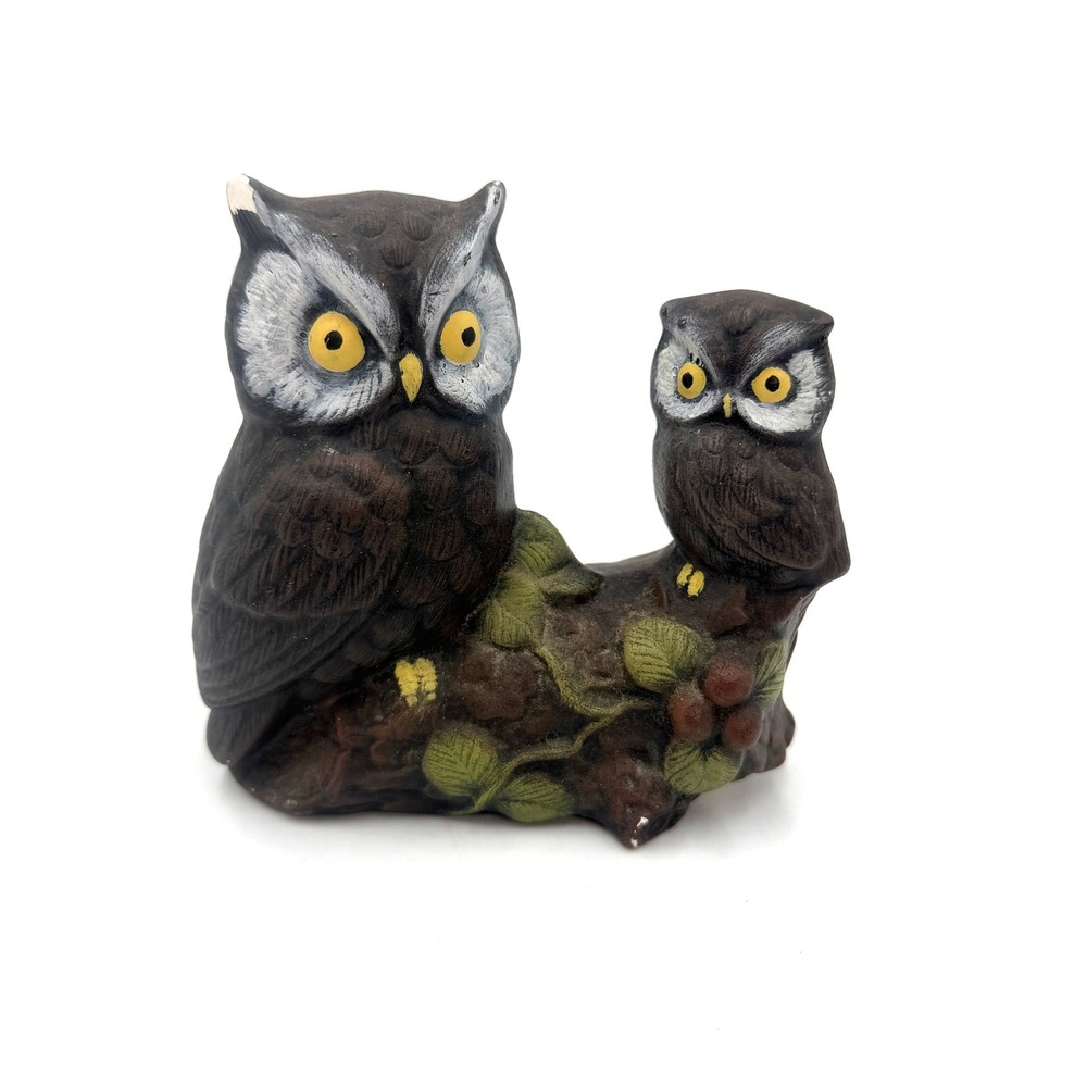 Owl Figurine Small Brown 1980